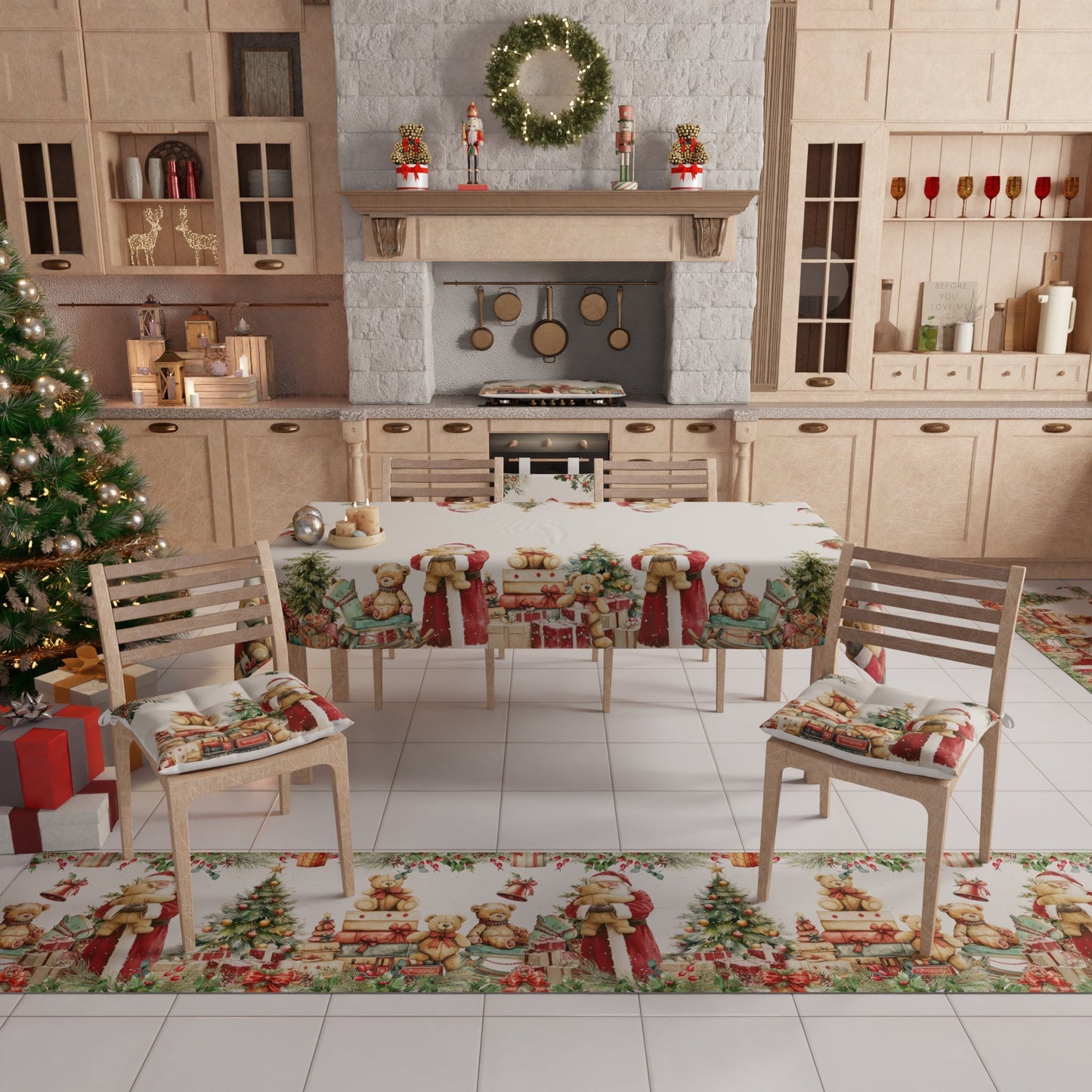 Tappeto Cucina Natalizio Antiscivolo Passatoia Natalizia Cucina lavabile Sweet Santa