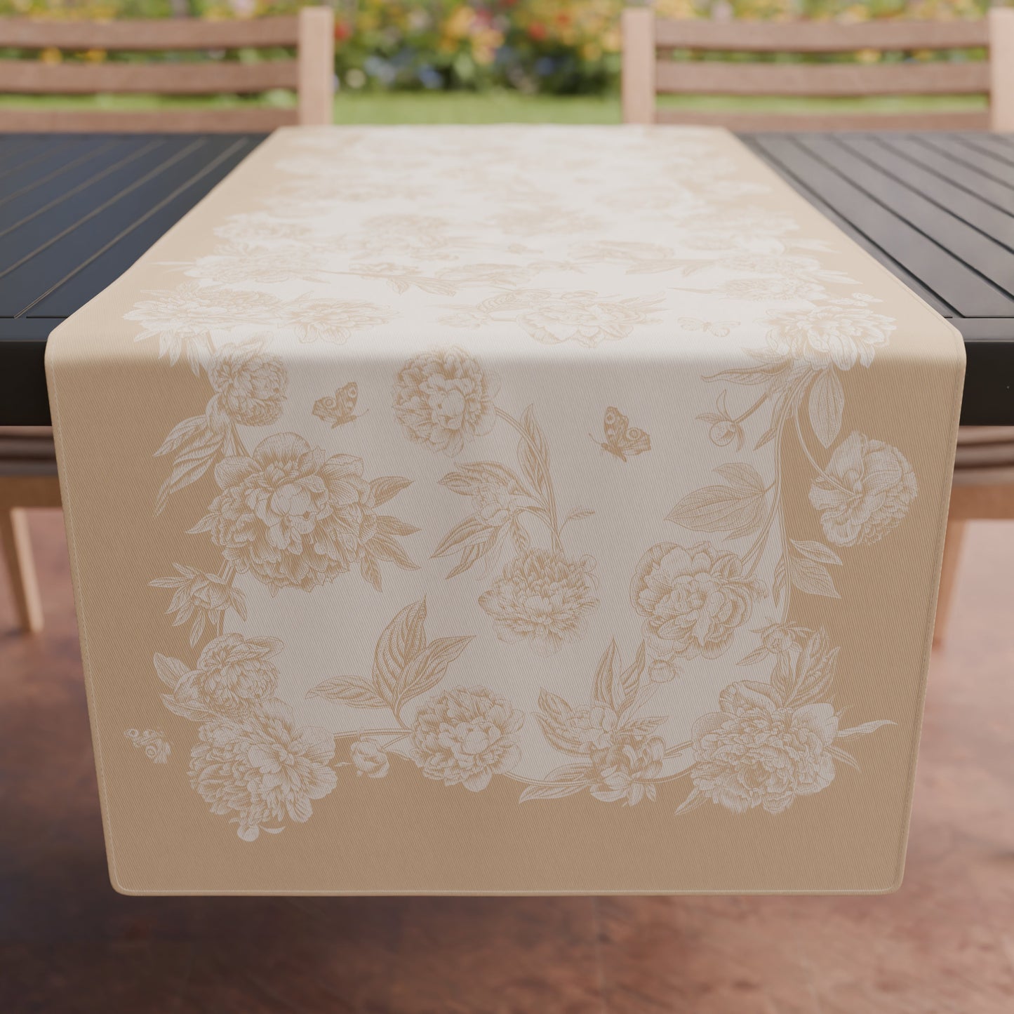 Runner Tavola, Tovaglia Runner, Runner Cucina Peonie Beige