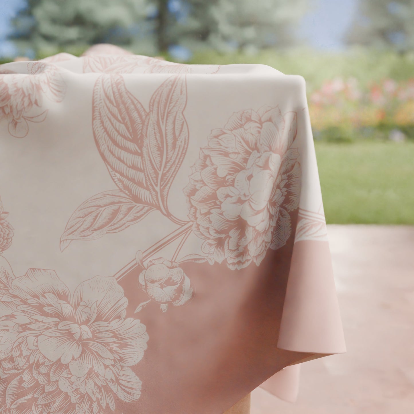 Tovaglia da tavola Antimacchia, Copritavolo da Cucina Peonie Cipria