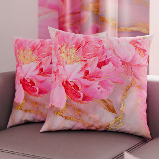 Cuscini, Copricuscini Divano, Cuscini Arredo in Stampa Digitale Pink Flowers