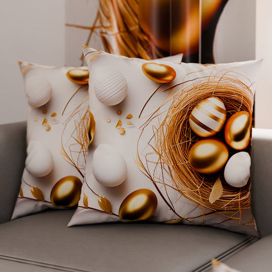 Cuscini, Copricuscini Divano, Cuscini Arredo in Stampa Digitale Pasqua Golden Easter