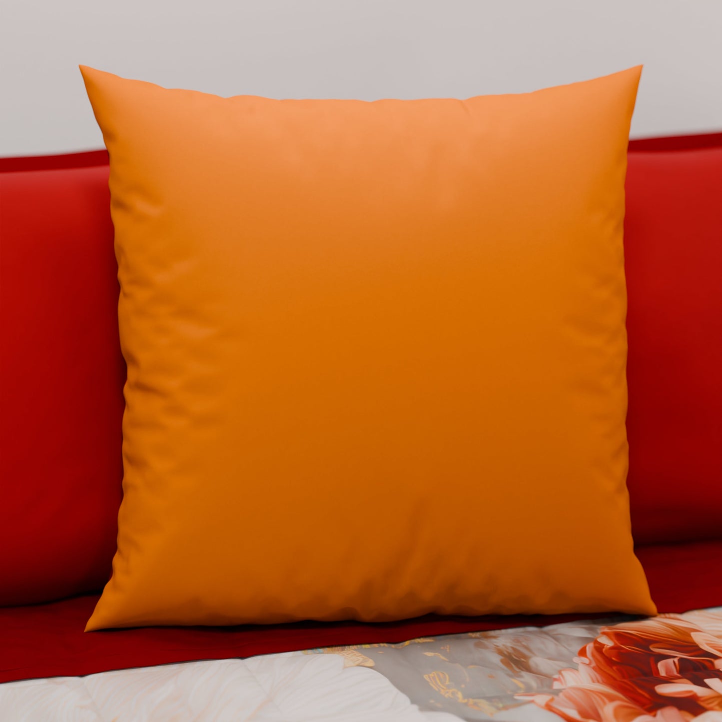 Cuscini, Copricuscini Divano, Cuscini Arredo in Tinta Unita Arancione/Rosso