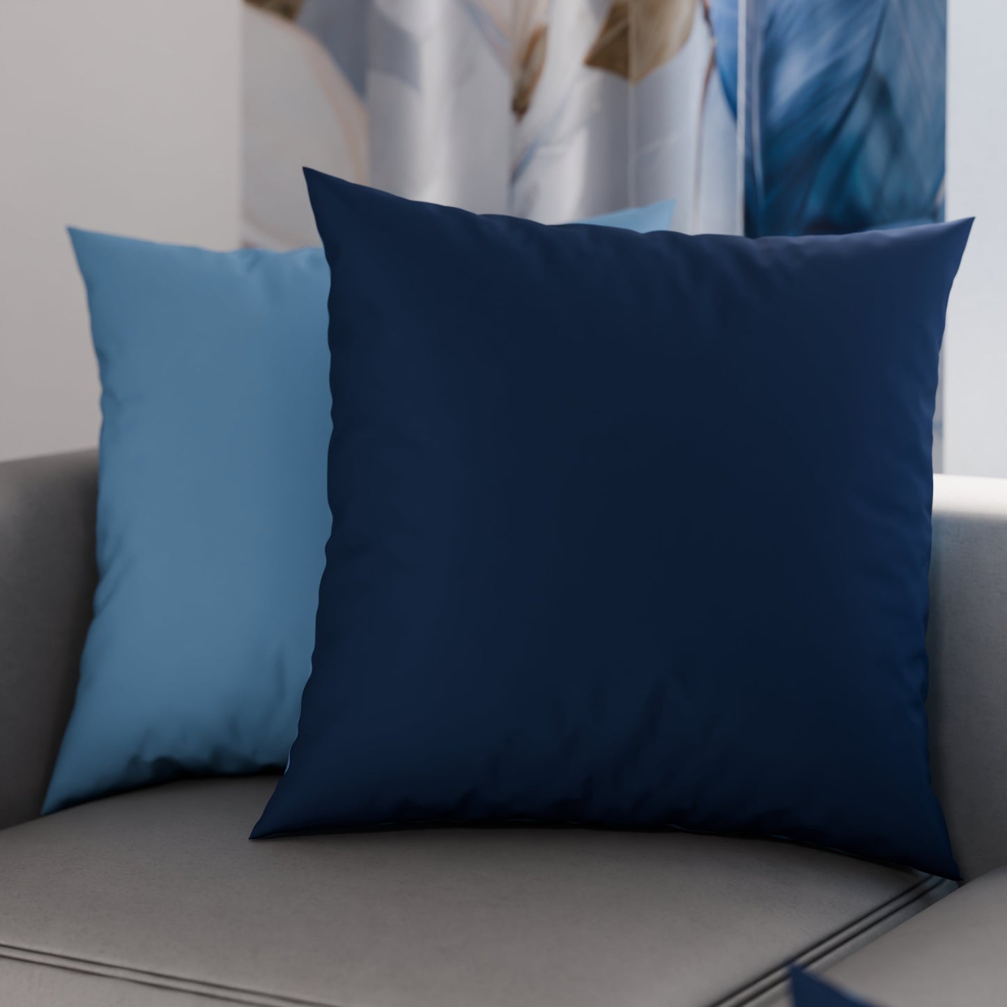 Cuscini, Copricuscini Divano, Cuscini Arredo in Tinta Unita Azzurro/Blu Notte