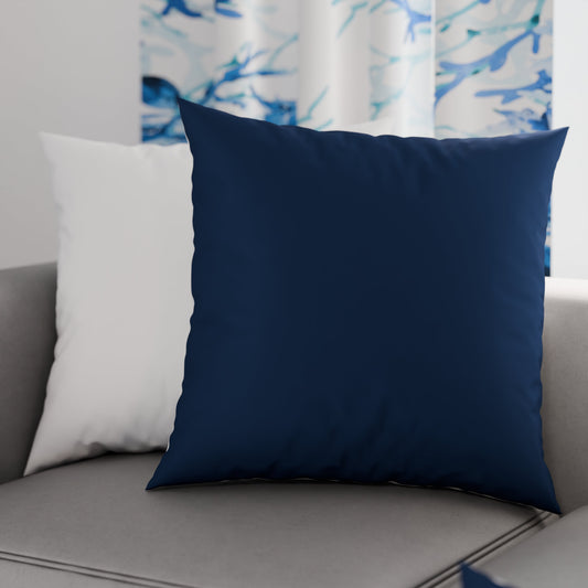 Cuscini, Copricuscini Divano, Cuscini Arredo in Tinta Unita Bianco/Blu Notte