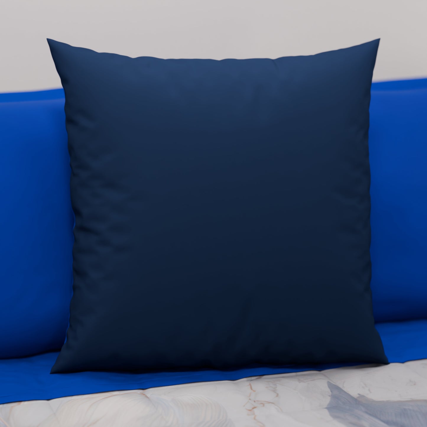 Cuscini, Copricuscini Divano, Cuscini Arredo in Tinta Unita Blu Elettrico/Blu Notte