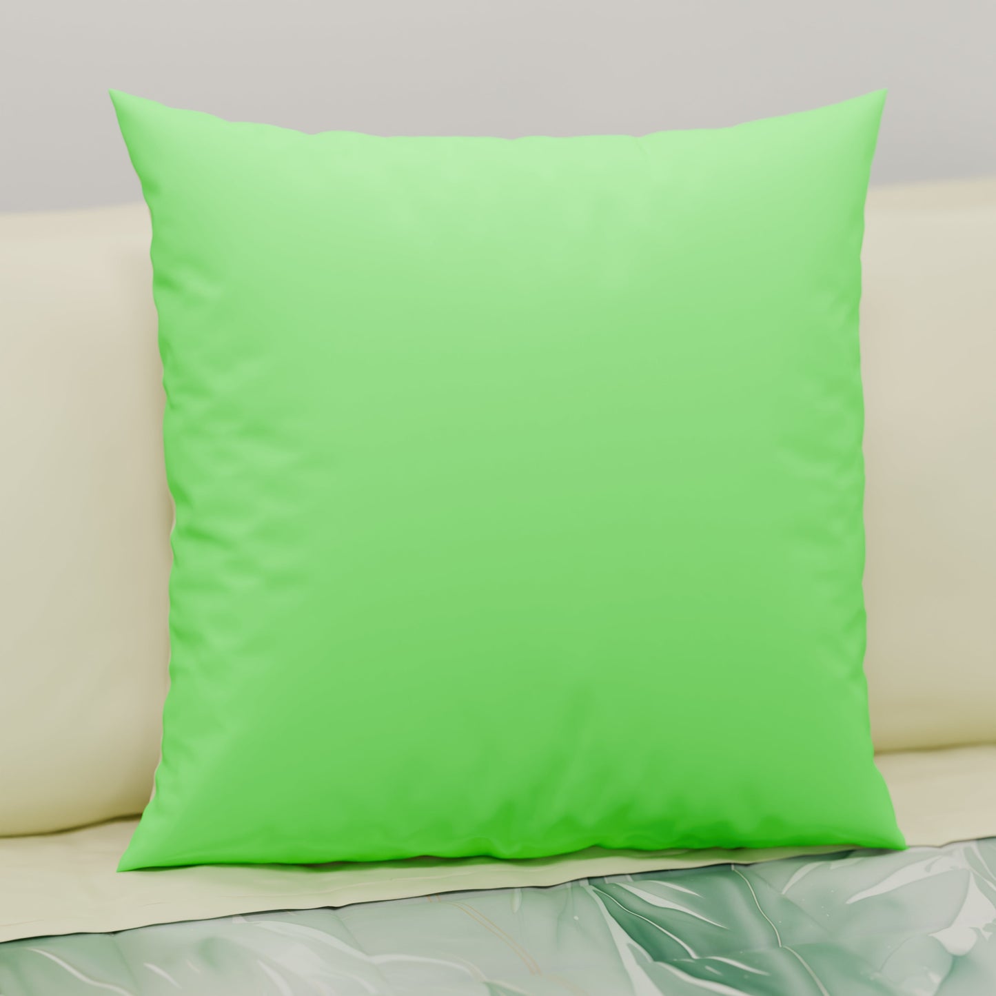 Cuscini, Copricuscini Divano, Cuscini Arredo in Tinta Unita Verde Mela/Panna