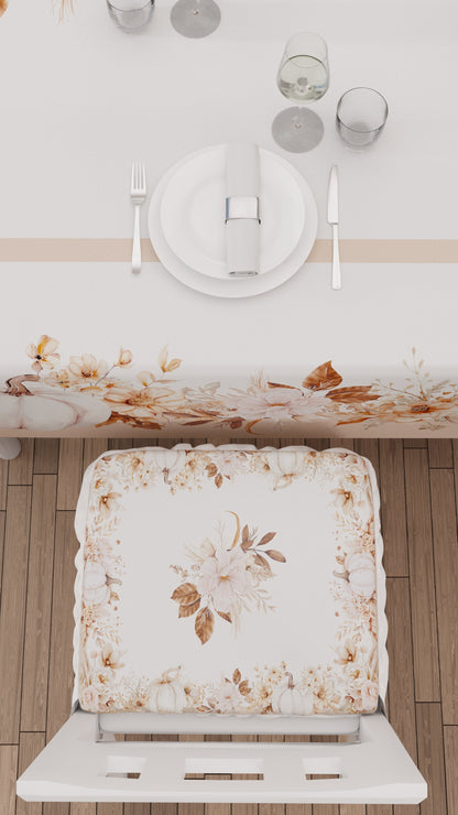 Cuscini per Sedie con Elastico Coprisedia in Stampa Digitale Autumn Flowers