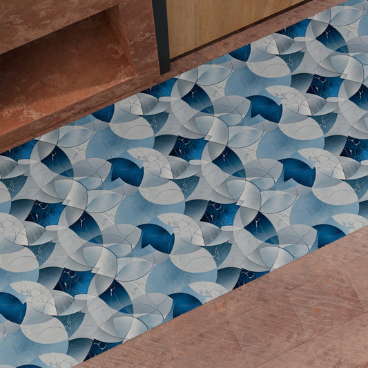 Tappeto Cucina Antiscivolo Passatoia Cucina lavabile, Cucina Geo - Cerchio Blu