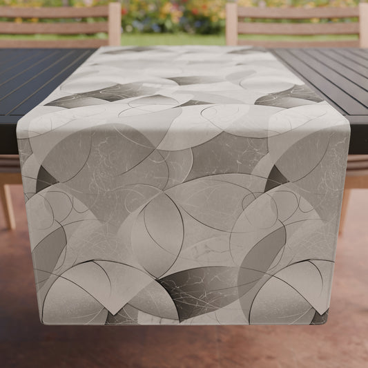 Runner Tavola, Tovaglia Runner, Runner Cucina Geo - Cerchio Silver