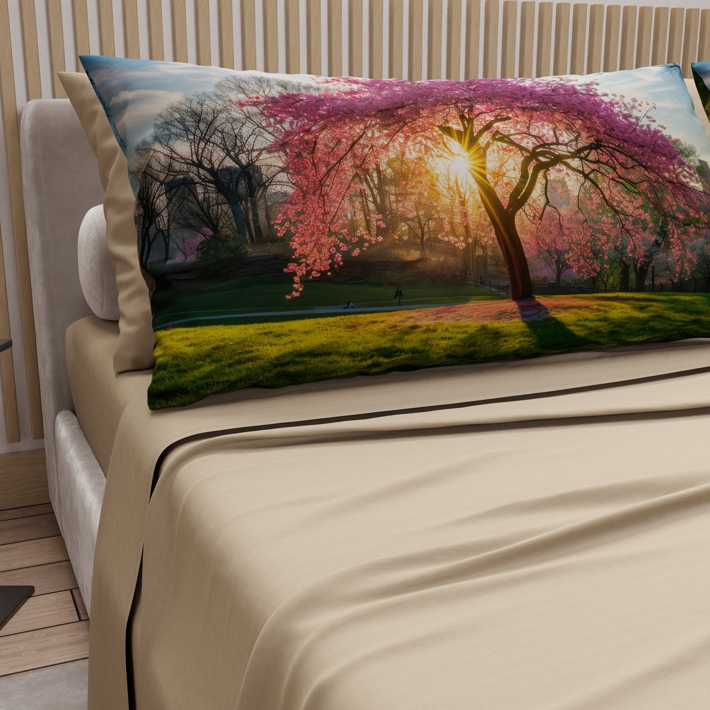 Lenzuola in Cotone, Completo Letto con Federe in Stampa Digitale Manhattan Beige