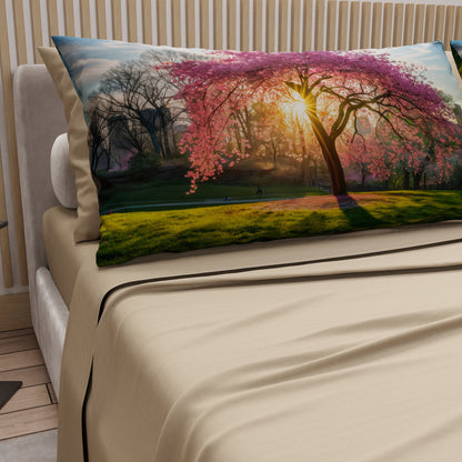 Lenzuola in Cotone, Completo Letto con Federe in Stampa Digitale Manhattan Beige
