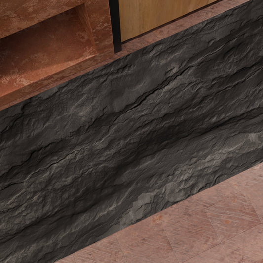 Tappeto Cucina Antiscivolo Passatoia Cucina lavabile, Cucina Pietra Gres Grigio Scuro