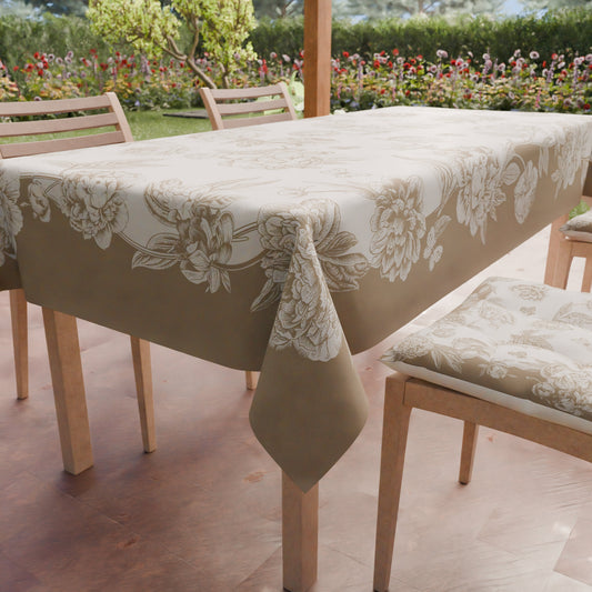 Tovaglia da tavola Antimacchia, Copritavolo da Cucina Peonie Fango