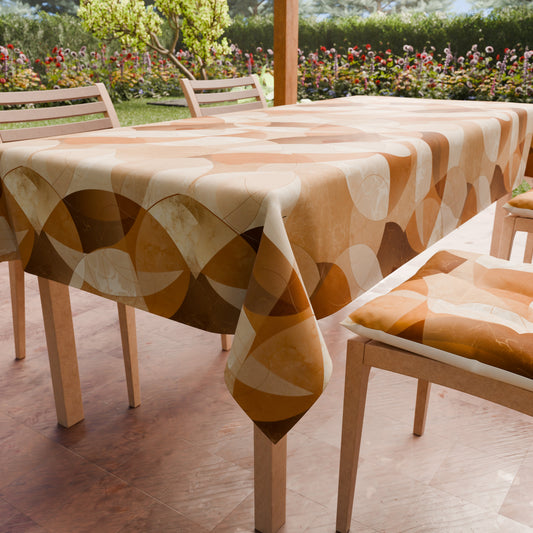 Tovaglia da tavola Antimacchia, Copritavolo da Cucina Geo - Cerchio Beige