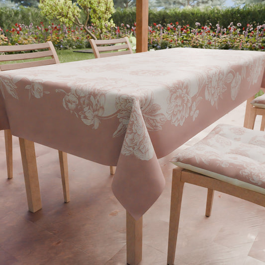 Tovaglia da tavola Antimacchia, Copritavolo da Cucina Peonie Cipria
