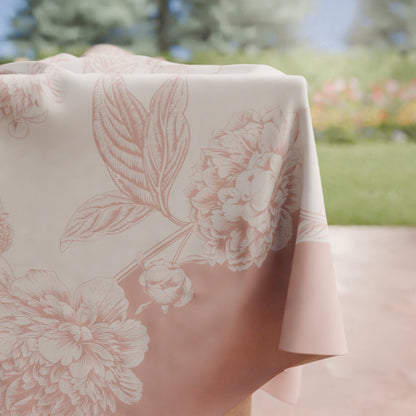 Tovaglia da tavola Antimacchia, Copritavolo da Cucina Peonie Cipria