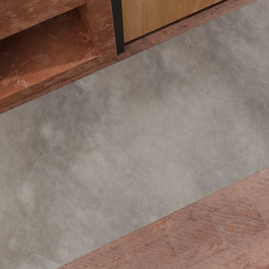 Tappeto Cucina Antiscivolo Passatoia Cucina lavabile, Cucina Pietra Gres Grigio Chiaro