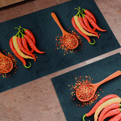 Tappeto Cucina Antiscivolo Passatoia Cucina lavabile, Cucina Peperoncino