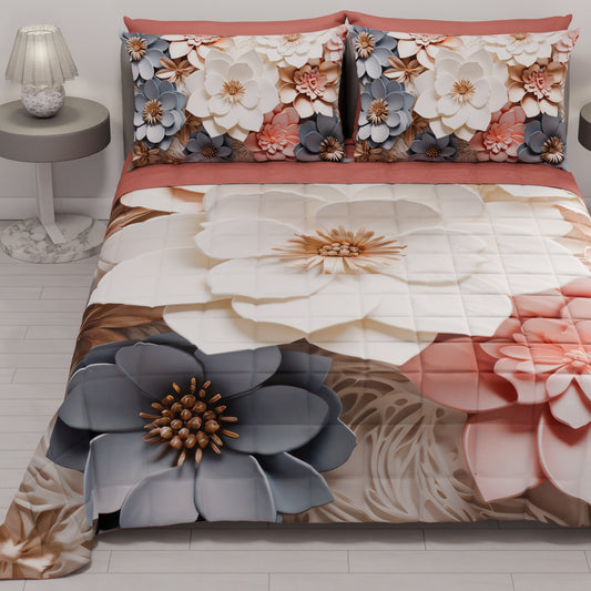 Trapuntino Copriletto Primaverile Autunnale in Stampa Digitale Floreale 05-1